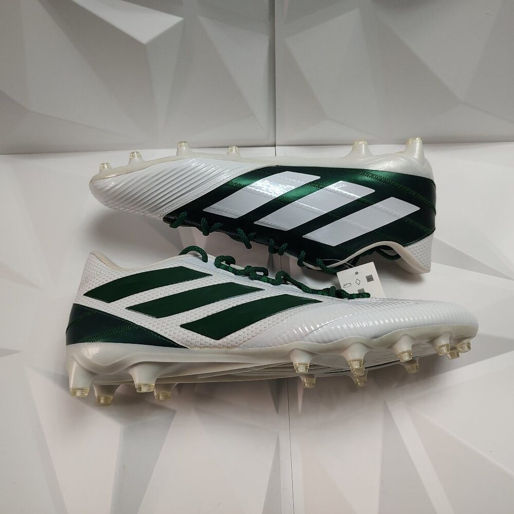 Adidas Mens Football Cleats 17 White Green Shoe Lacrosse Freak Carbon Low - Picture 2 of 14
